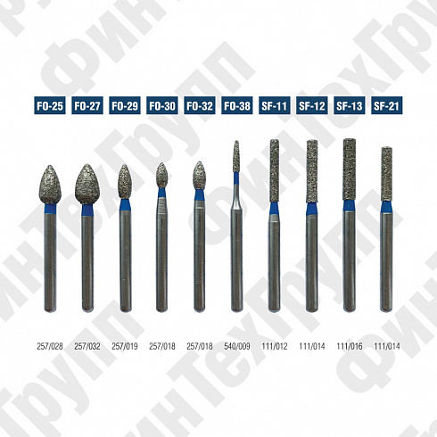 Алмазные боры FO25-FO38, SF11-SF21 нумерация идентична борам MANI