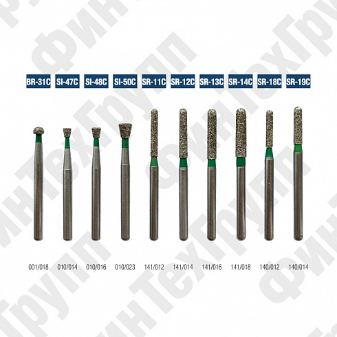 Алмазные боры BR-31C, SI-47C SI-50C,SR-11C SR-19C нумерация идентична борам MANI